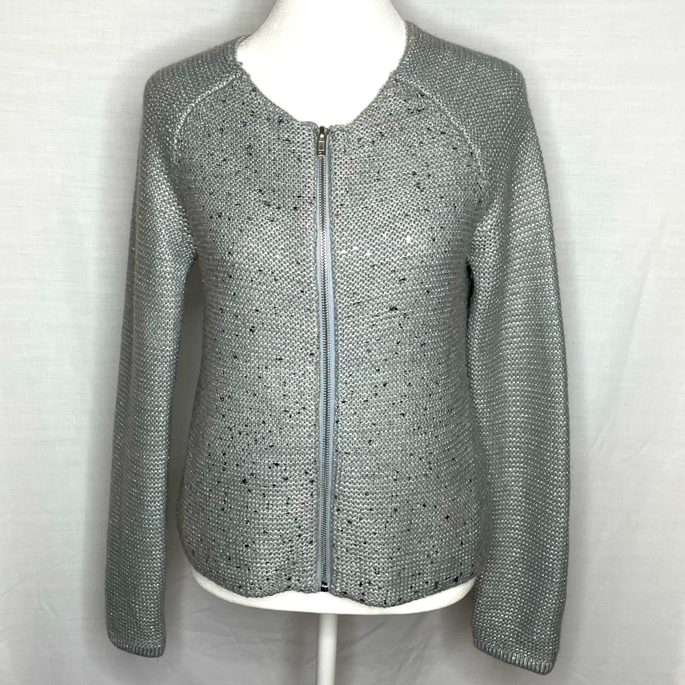 Woeeino Grey Silver Sweater Size Medium